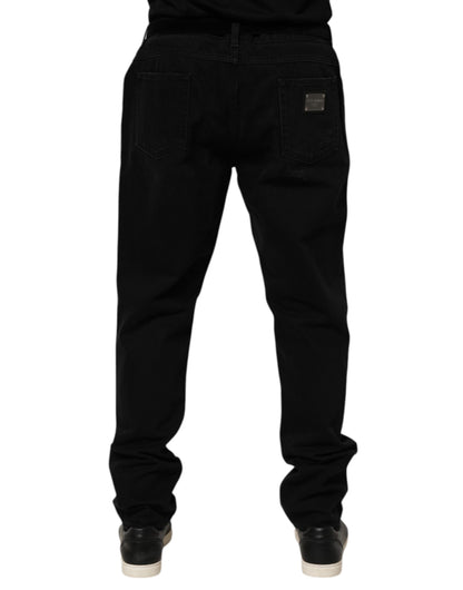 Dolce & Gabbana Black Cotton Regular Denim Men Trouser Jeans - from Dolce & Gabbana