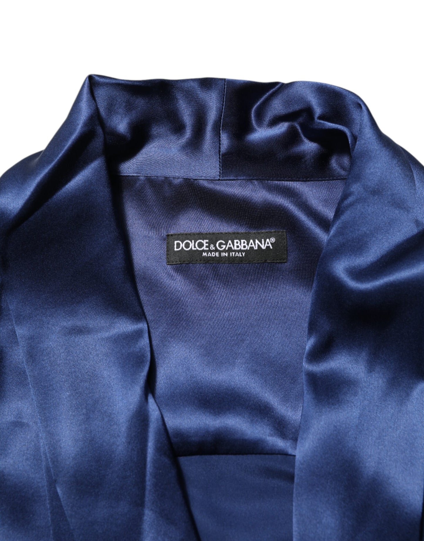 Dolce & Gabbana Blue Oversize Silk Satin Long Sleeves Shirt - from Dolce & Gabbana
