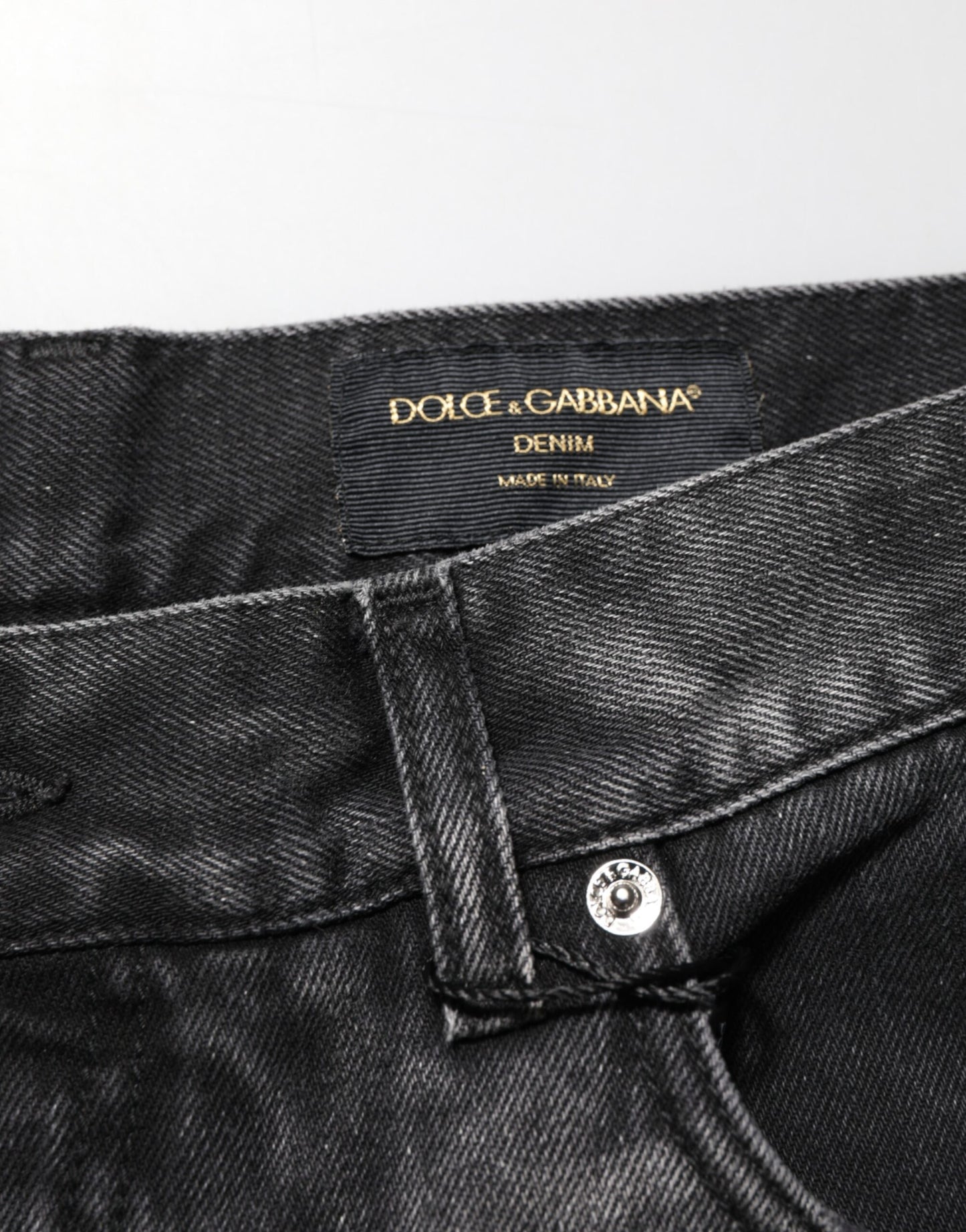 Dolce & Gabbana Black Marbled Effect Straight Men Denim Jeans - from Dolce & Gabbana