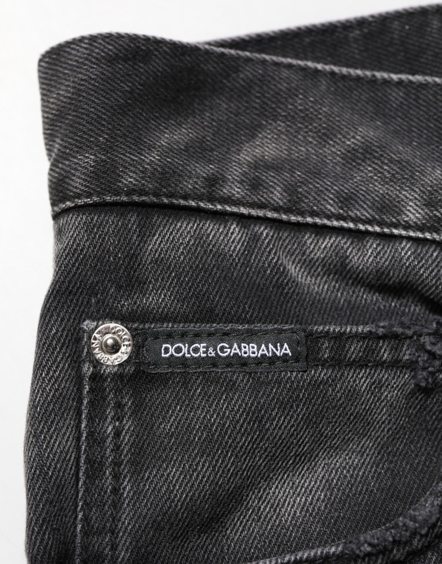 Dolce & Gabbana Black Marbled Effect Straight Men Denim Jeans - from Dolce & Gabbana