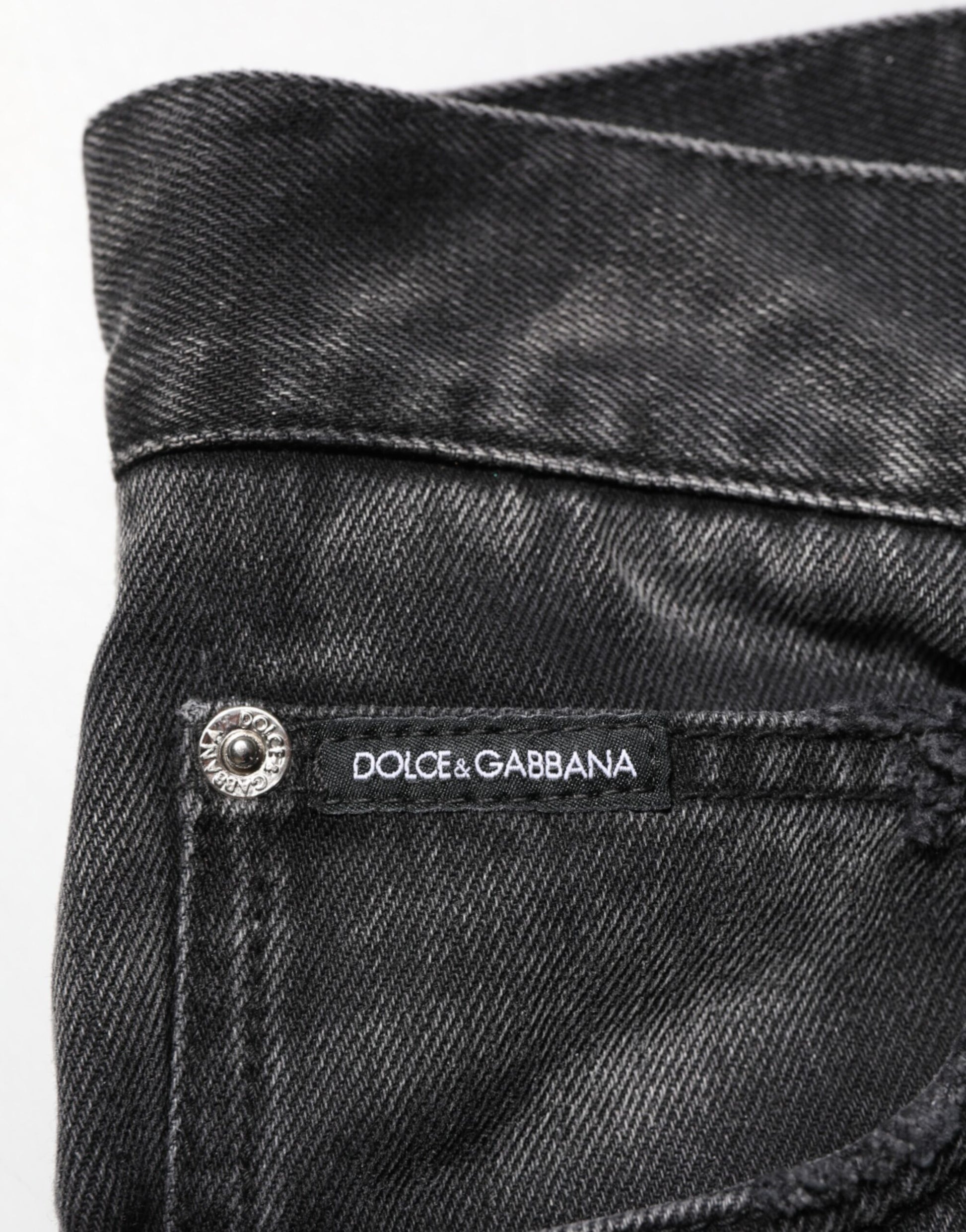 Dolce & Gabbana Black Marbled Effect Straight Men Denim Jeans - from Dolce & Gabbana