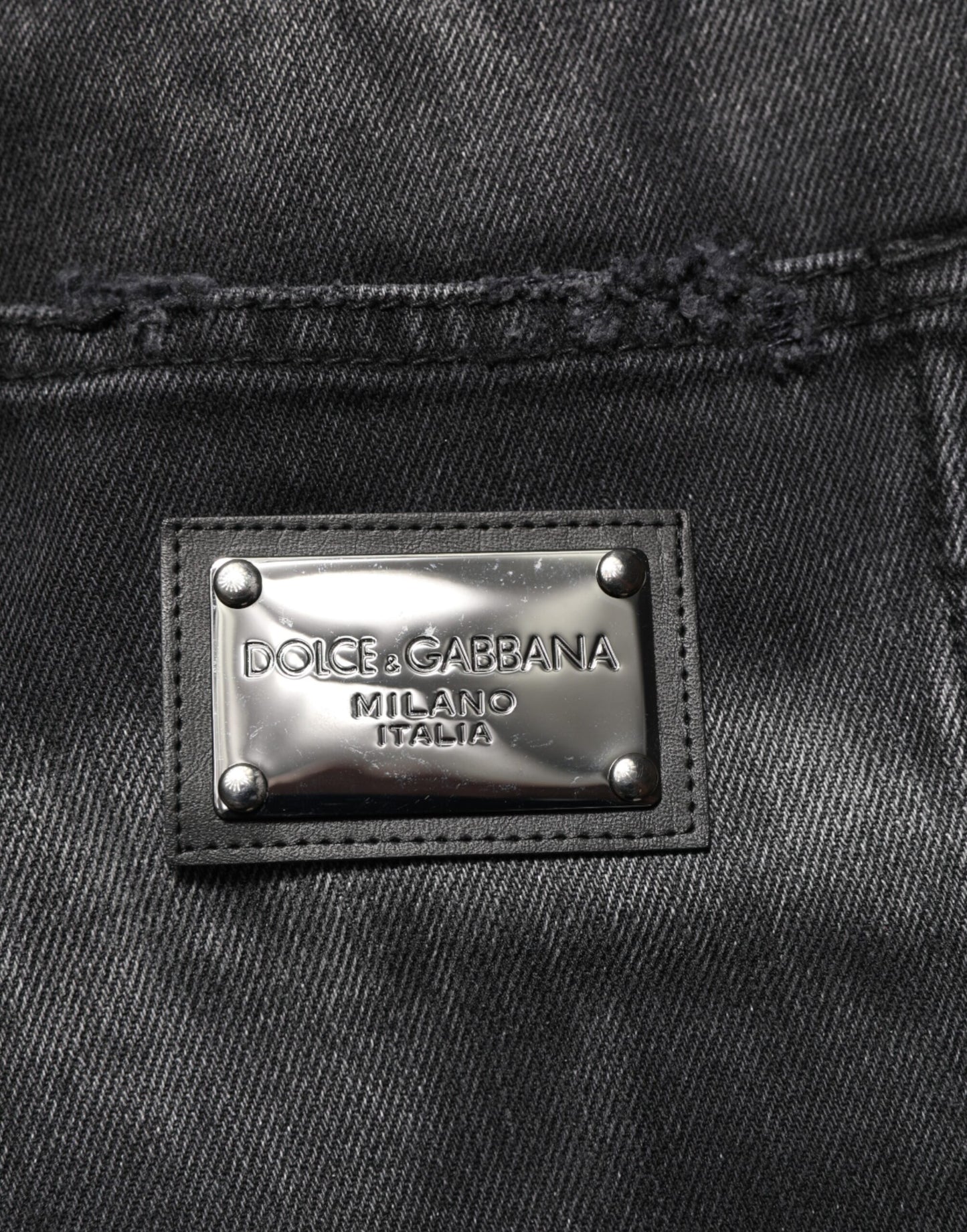 Dolce & Gabbana Black Marbled Effect Straight Men Denim Jeans - from Dolce & Gabbana