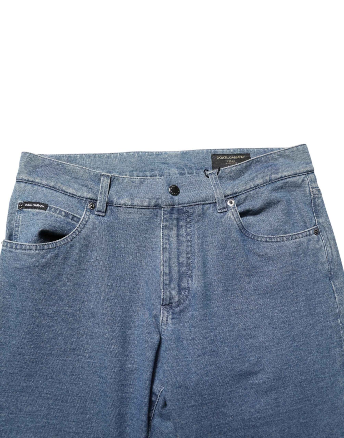 Dolce & Gabbana Blue Cotton Stretch Slim Fit Men Denim Jeans by Dolce & Gabbana
