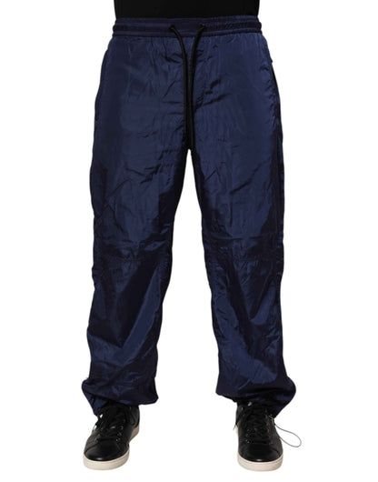 Dolce & Gabbana Blue Nylon Straight Jogger Sweatpants Pants by Dolce & Gabbana