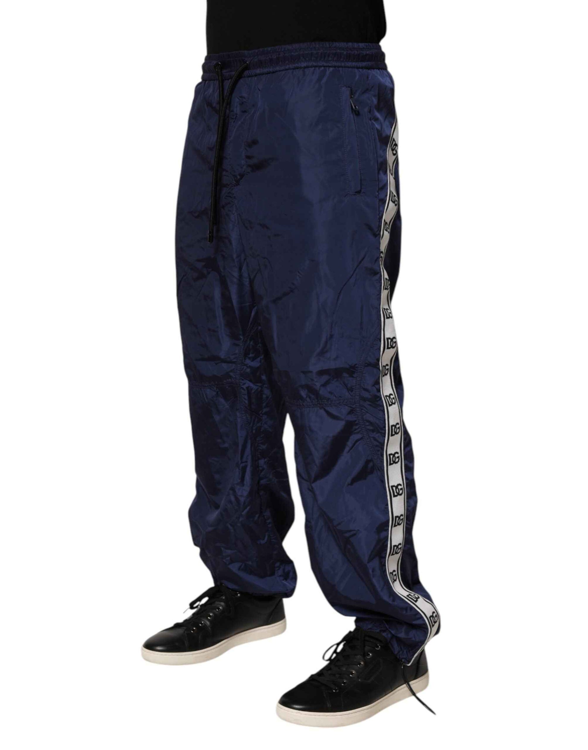 Dolce & Gabbana Blue Nylon Straight Jogger Sweatpants Pants by Dolce & Gabbana