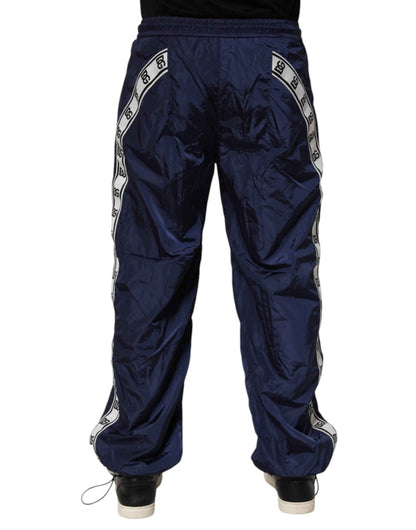 Dolce & Gabbana Blue Nylon Straight Jogger Sweatpants Pants by Dolce & Gabbana