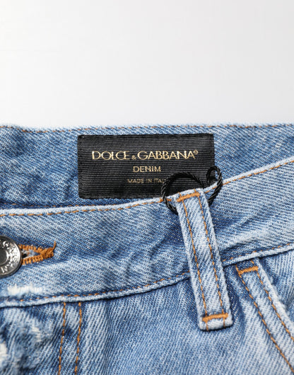 Dolce & Gabbana Blue Distressed Ripped Denim Trouser Jeans - from Dolce & Gabbana