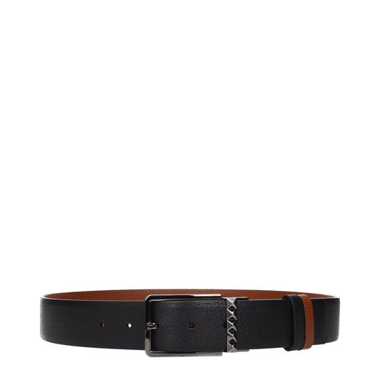 Valentino Garavani Leather Belts Black Regular Double Face