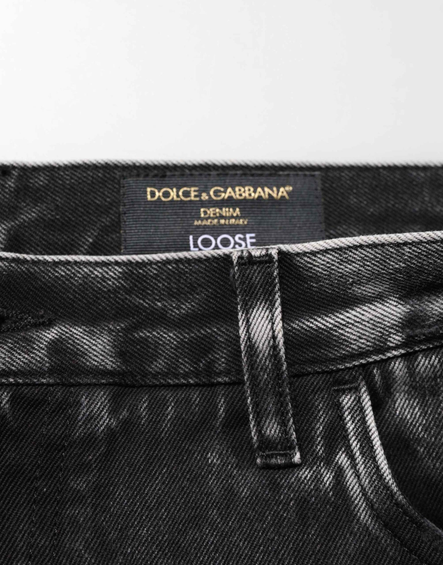 Dolce & Gabbana Black Washed Ripped Loose Cotton Denim Jeans by Dolce & Gabbana