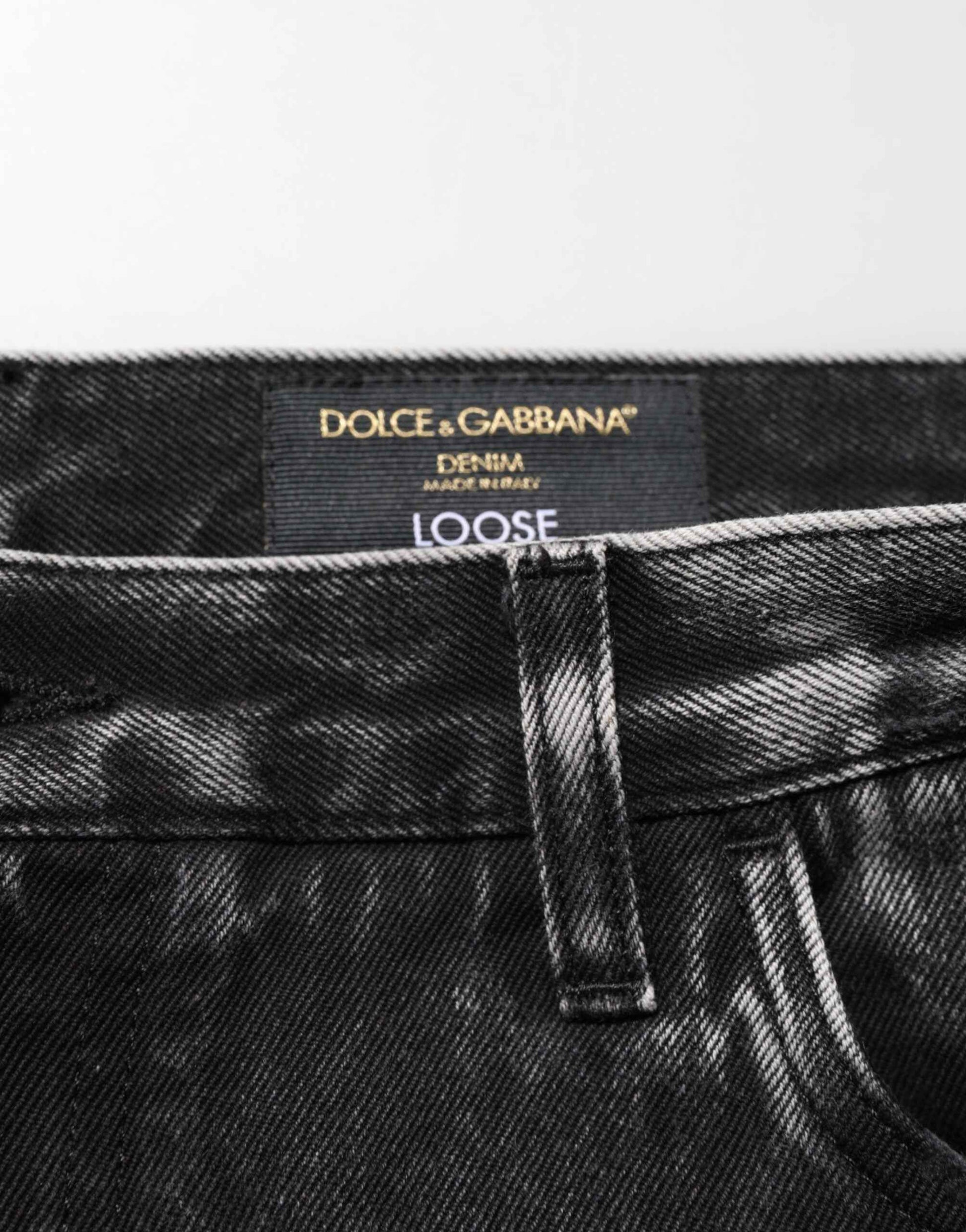 Dolce & Gabbana Black Washed Ripped Loose Cotton Denim Jeans by Dolce & Gabbana