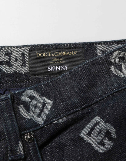 Dolce & Gabbana Black DG Monogram Cotton Skinny Denim Jeans by Dolce & Gabbana