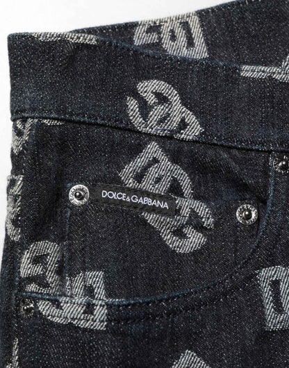 Dolce & Gabbana Black DG Monogram Cotton Skinny Denim Jeans by Dolce & Gabbana