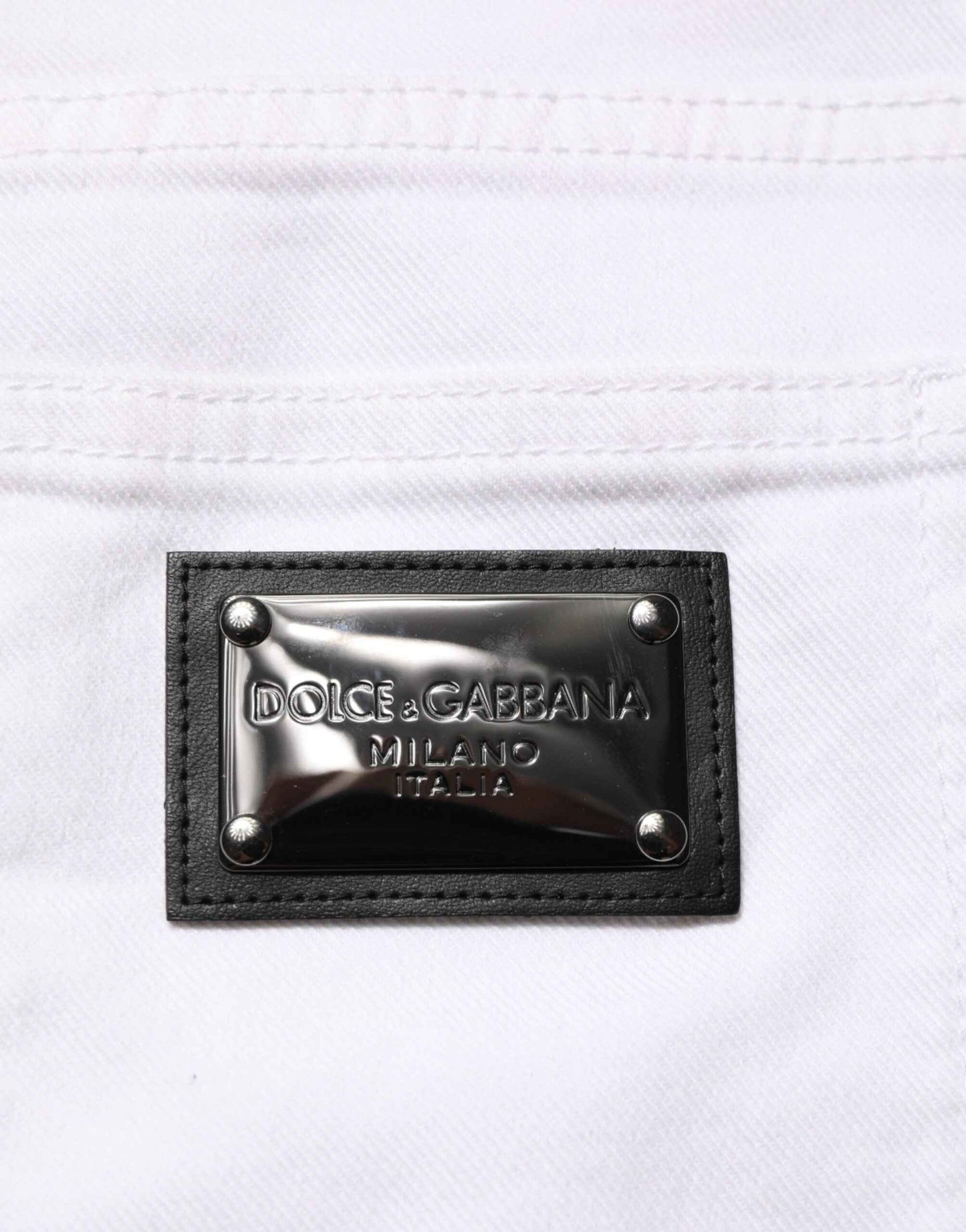 Dolce & Gabbana White Ripped Cotton Skinny Men Denim Jeans by Dolce & Gabbana