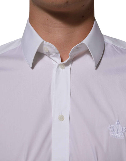 Dolce & Gabbana White Cotton MARTINI Formal Men Dress Shirt