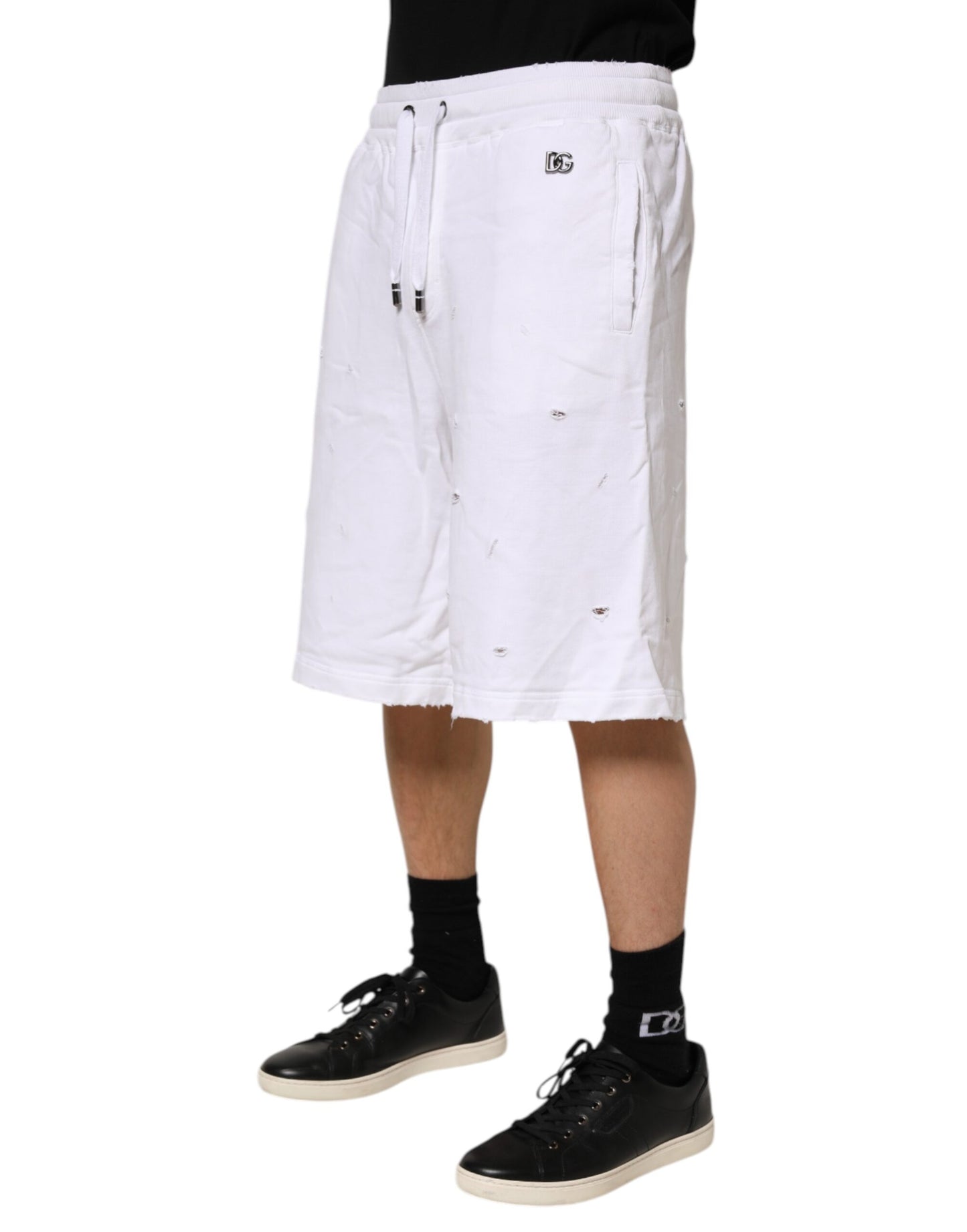 Dolce & Gabbana Bermuda Shorts Katoen Wit Midden Taille