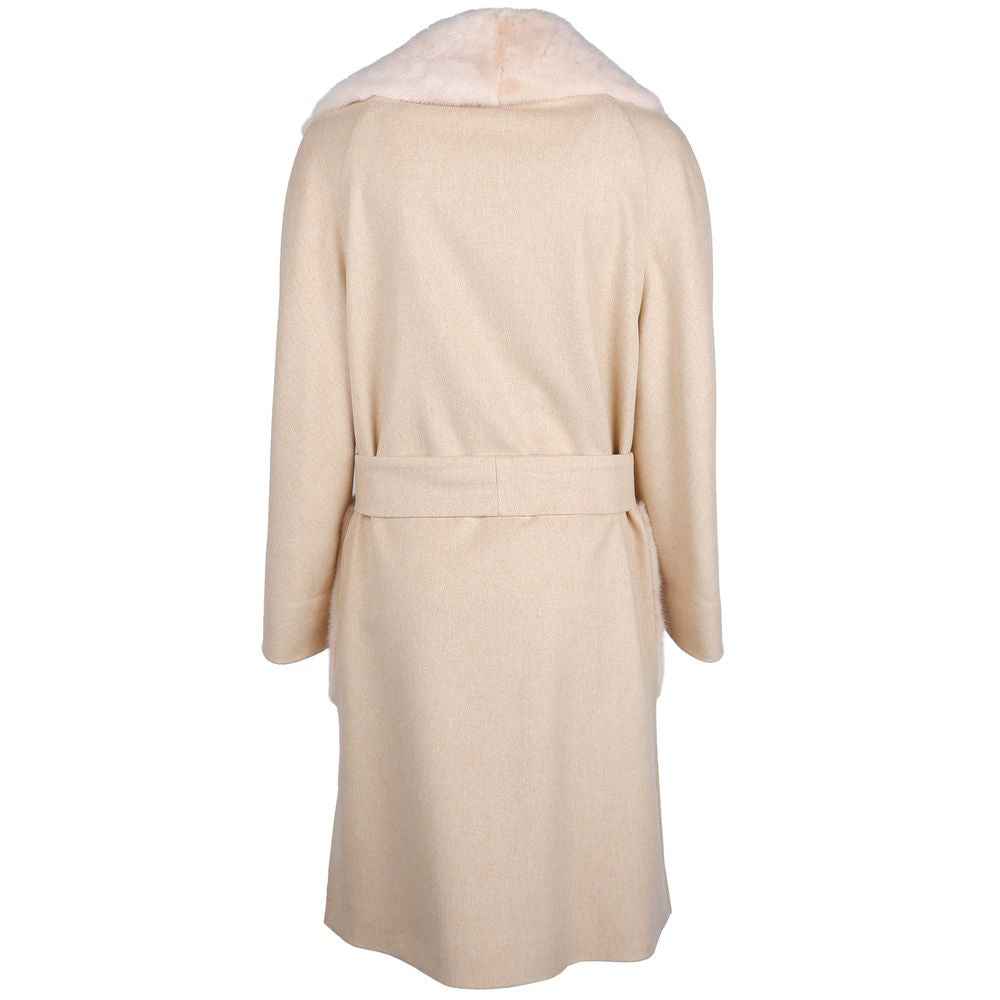 Made in Italy Beige Wool Jackets & Coat