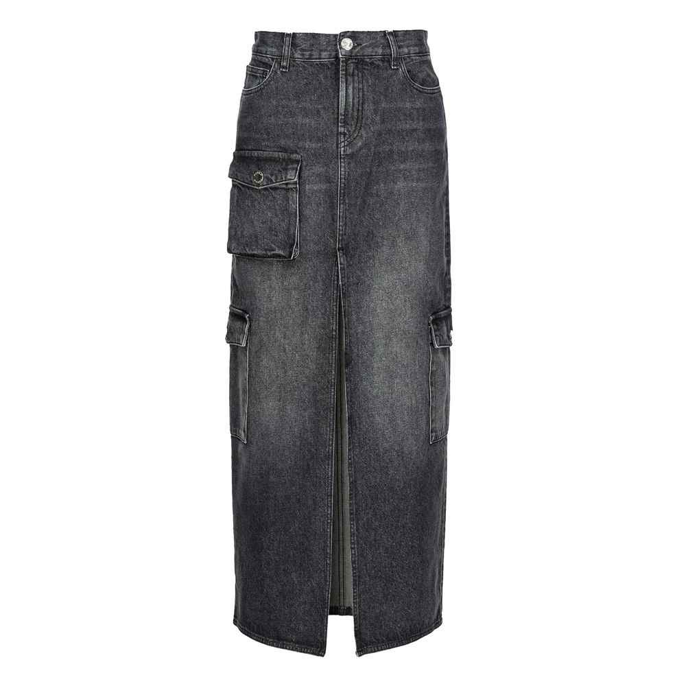 PINKO Black Cotton Skirt