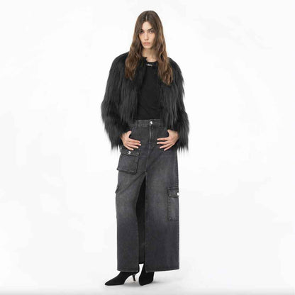 PINKO Black Cotton Skirt