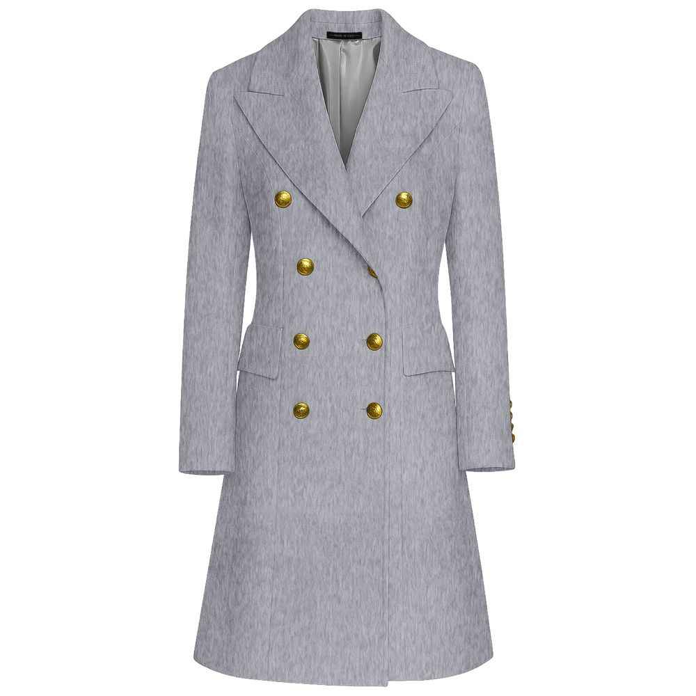 Made in Italy Gray Wool Jackets & Coat