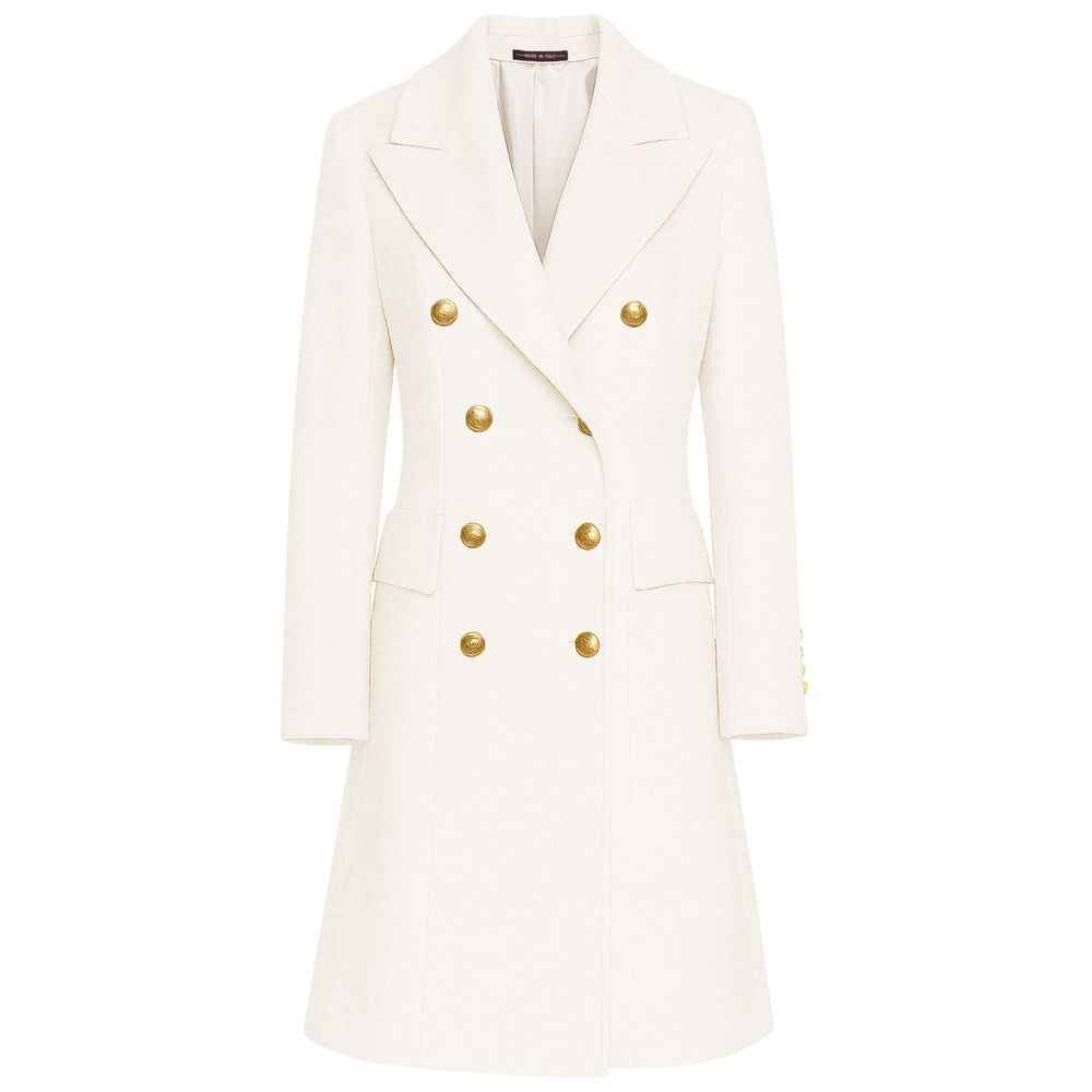 Made in Italy White Wool Jackets & Coat