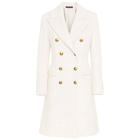 Made in Italy White Wool Jackets & Coat