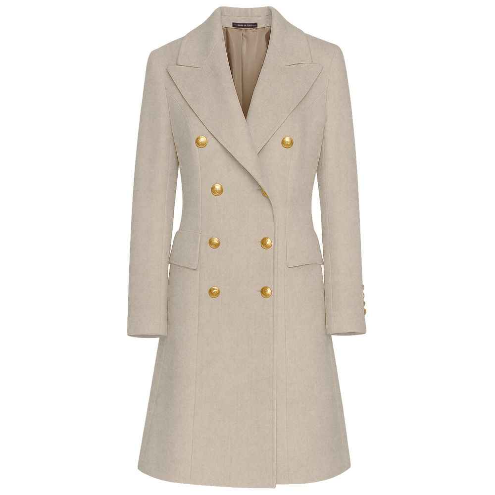 Made in Italy Beige Wool Jackets & Coat