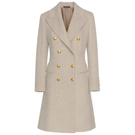 Made in Italy Beige Wool Jackets & Coat