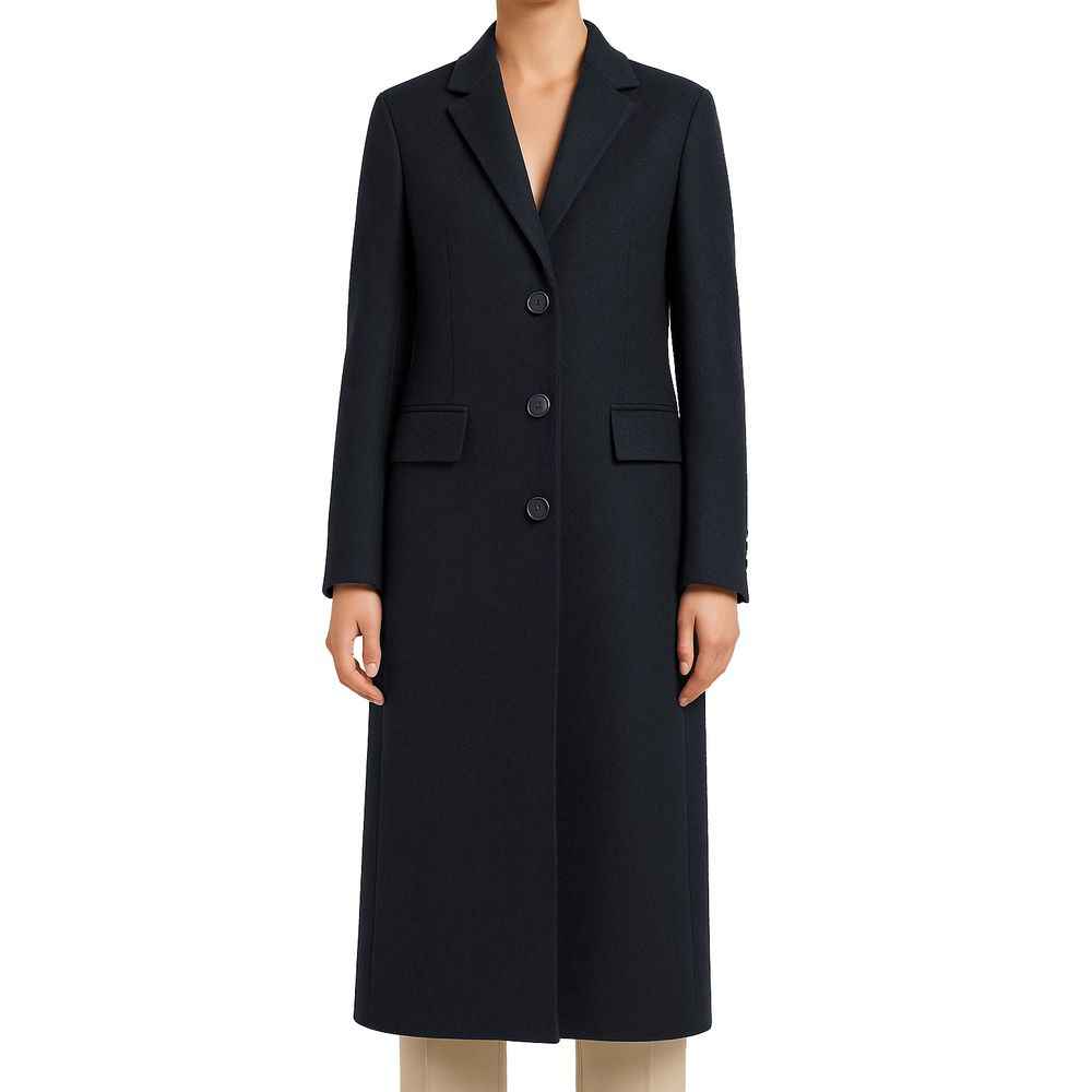 Made in Italy Black Wool Jackets & Coat