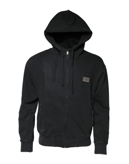 Dolce & Gabbana Logo Hooded Sweatshirt Cotton – Zwart