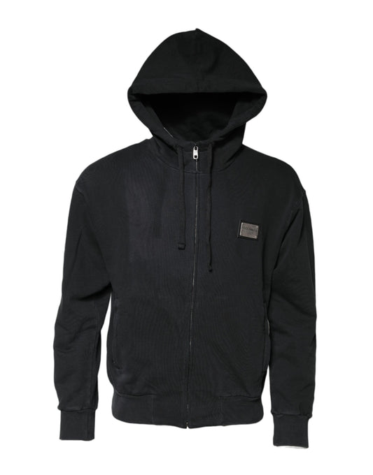 Dolce & Gabbana Logo Hooded Sweatshirt Cotton – Zwart