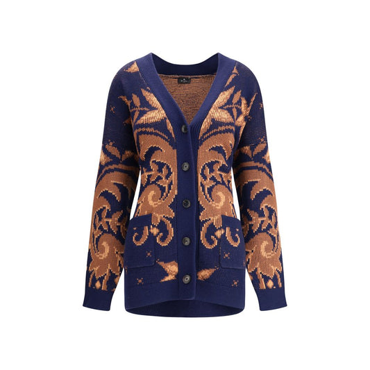 Etro Wol Jacquard Cardigan Met Piazzato Patroon Luxe