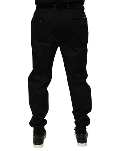 Dolce & Gabbana Katoen Stretch Casual Broek Zwart Luxe