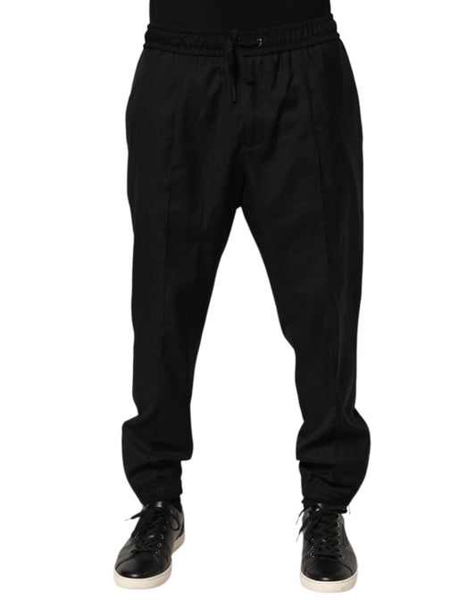 Dolce Gabbana Luxe Trekkoord Jogger - Zwart Mannen Premium