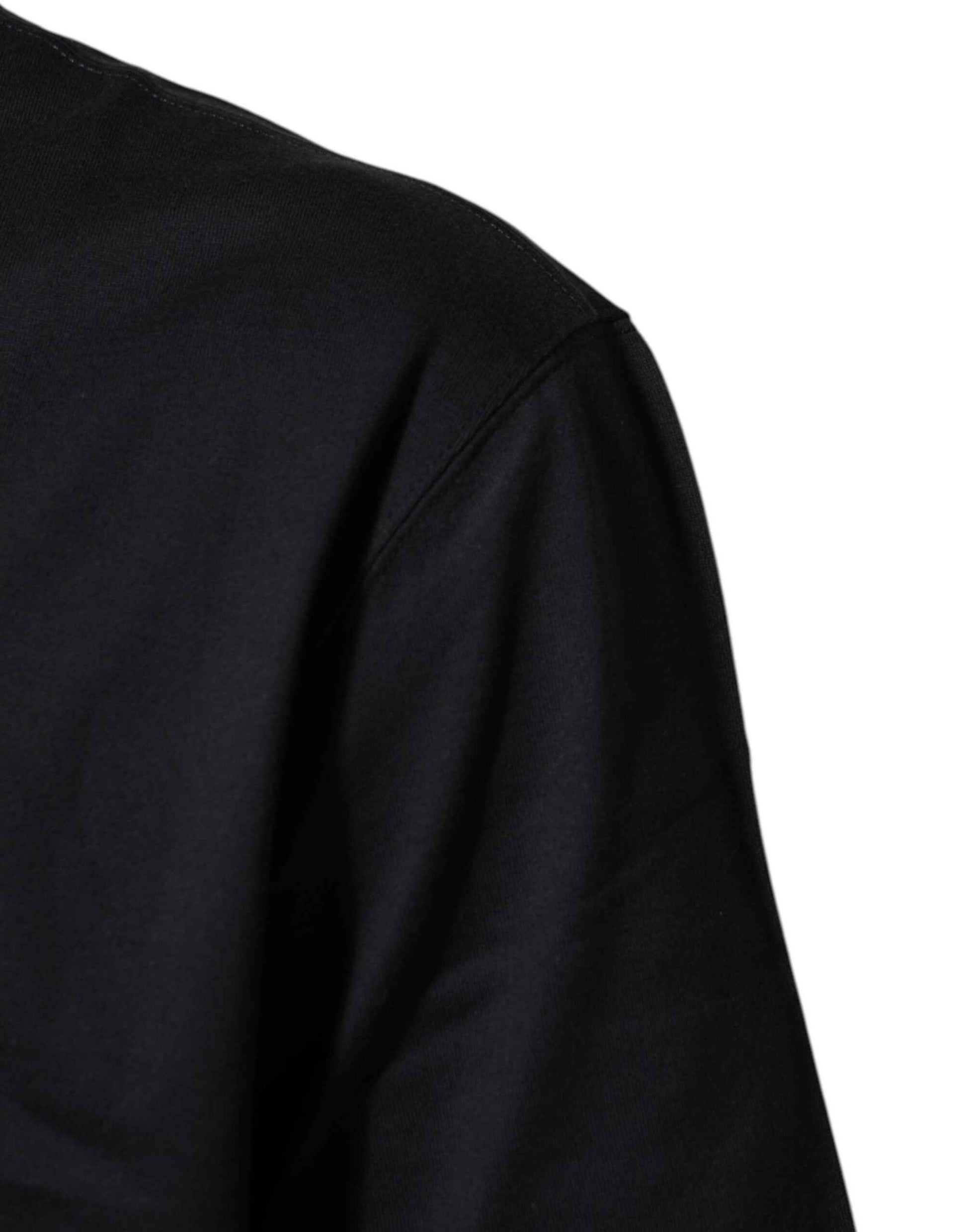Dolce & Gabbana Black Logo Compass Cotton Crew Neck T-shirt