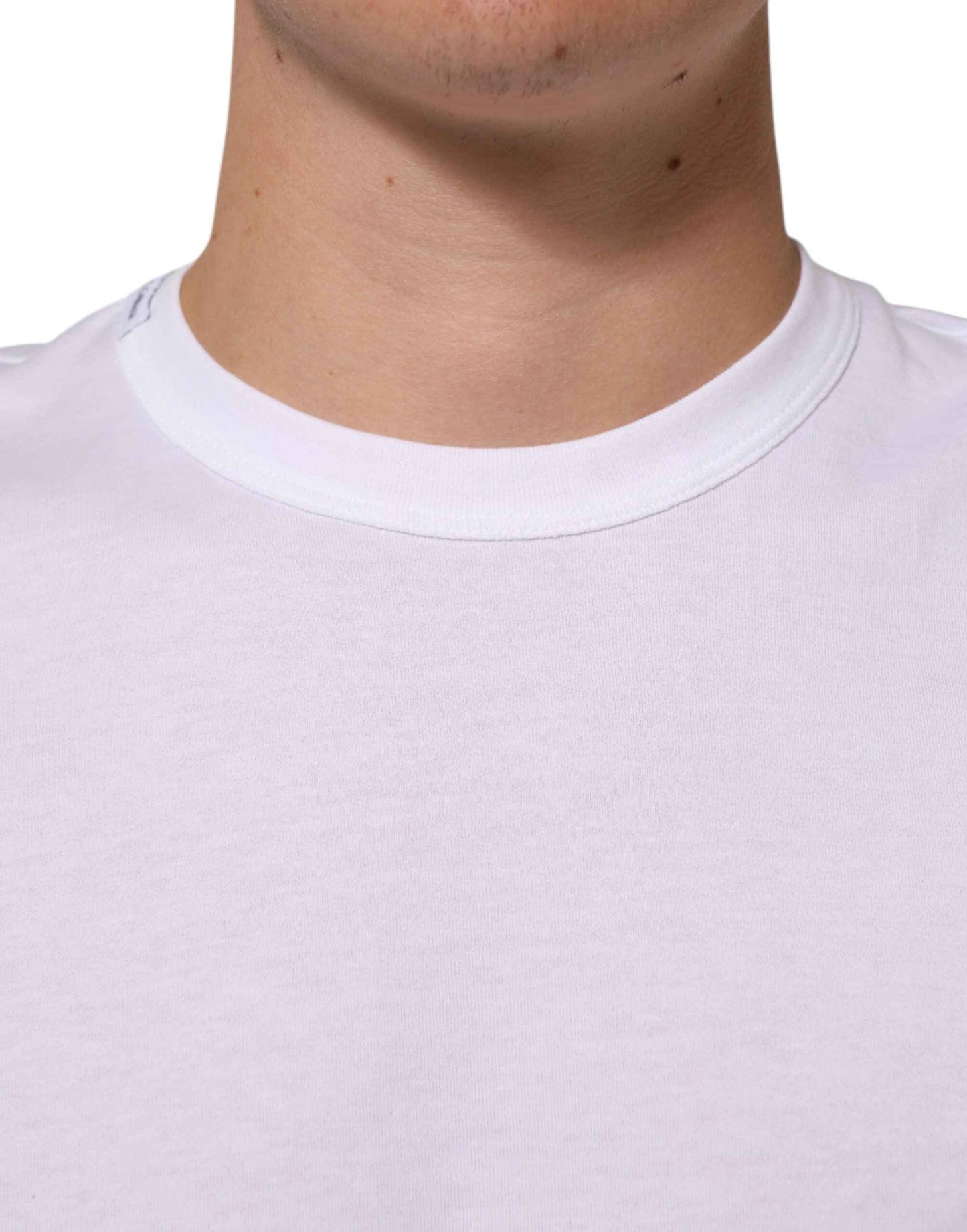 Dolce & Gabbana White Cotton Crew Neck Short Sleeves