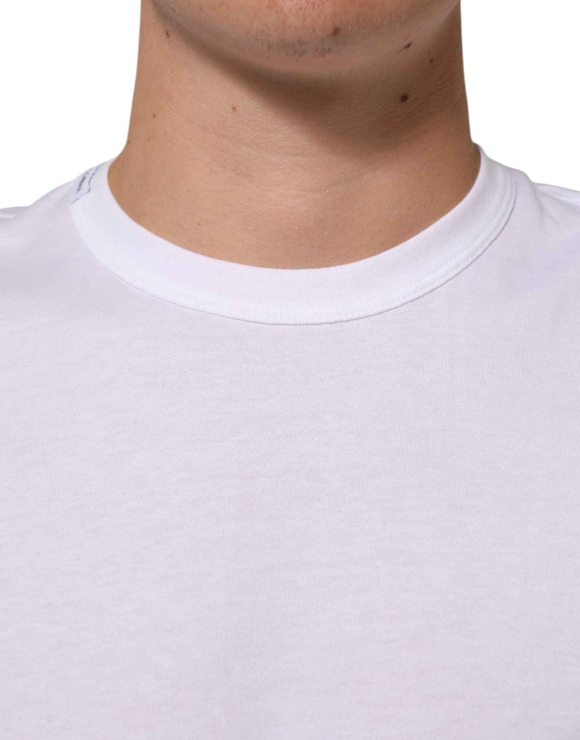 Dolce & Gabbana White Cotton Crew Neck Short Sleeves