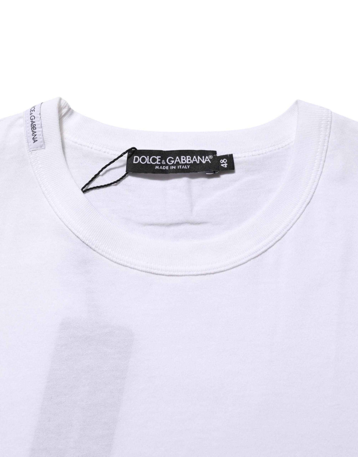 Dolce & Gabbana White Cotton Crew Neck Short Sleeves