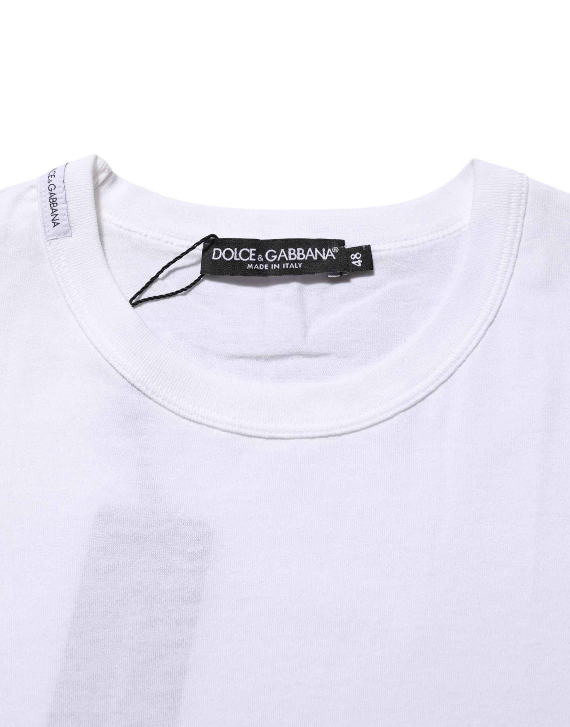Dolce & Gabbana White Cotton Crew Neck Short Sleeves