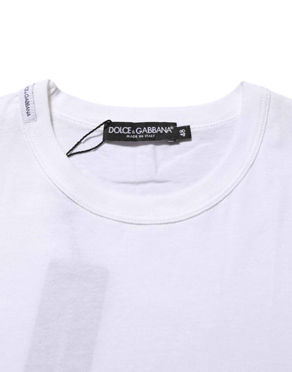 Dolce & Gabbana White Cotton Crew Neck Short Sleeves