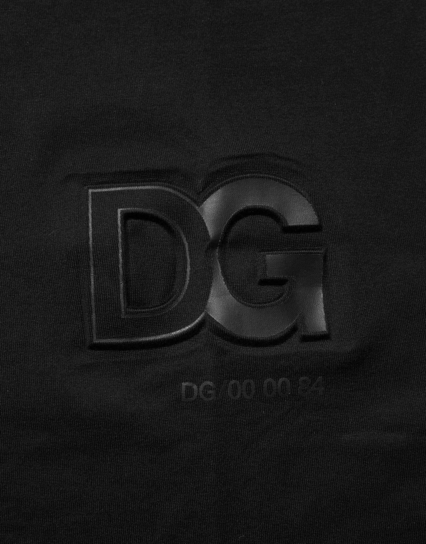 Dolce & Gabbana Katoen T Shirt Zwart Logo Patch Mannen