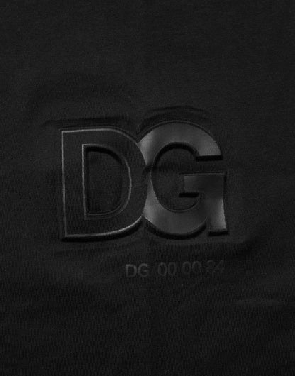 Dolce & Gabbana Katoen T Shirt Zwart Logo Patch Mannen