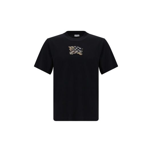 Burberry Checked Logo Cotton T Shirt Black Edition AW25