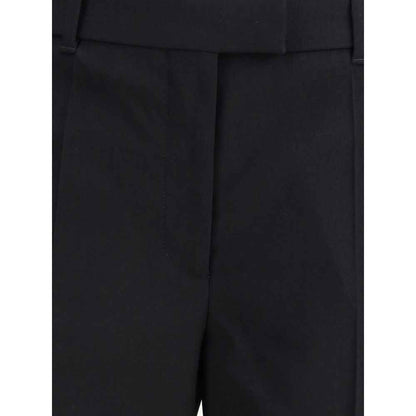 Alexander McQueen Skinny Broeken Wol Plissé Zwart Collectie