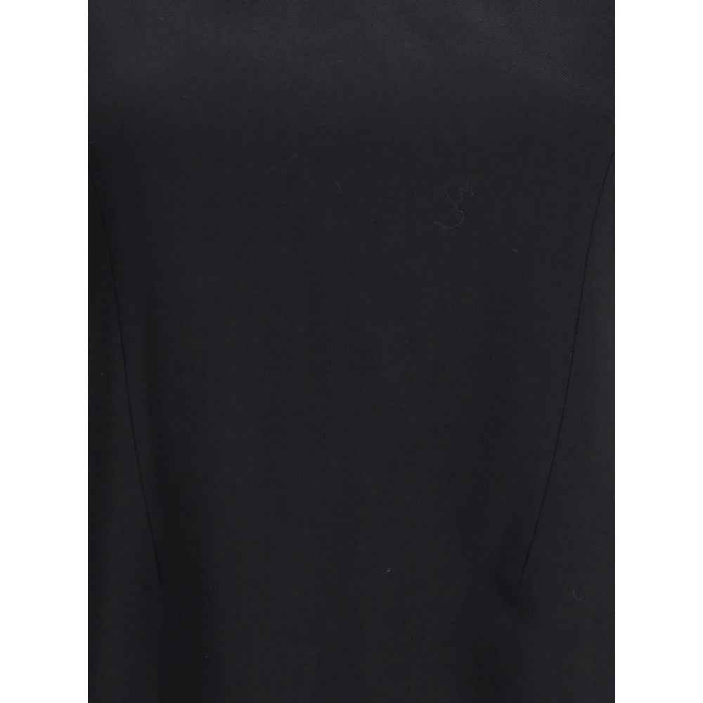 Alexander McQueen Mini Jurk Wol Zwart Met Rits Sluiting