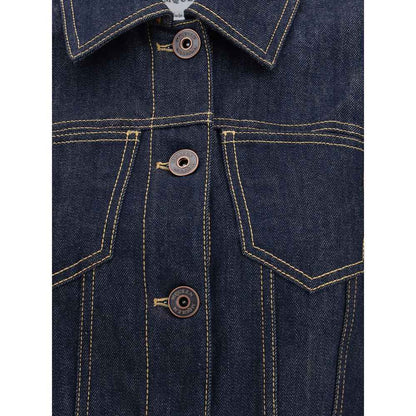 Alexander McQueen Denim Jasje Donkerblauw Puntige Schouders