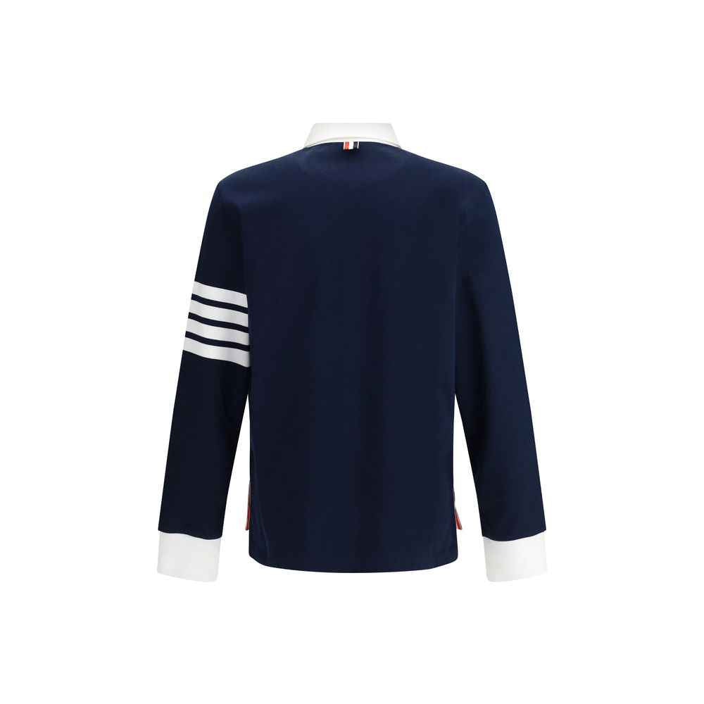 Thom Browne Cotton Polo shirt with white collar and cuffs