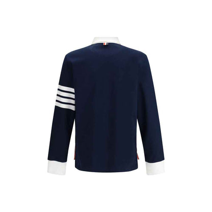 Thom Browne Cotton Polo shirt with white collar and cuffs