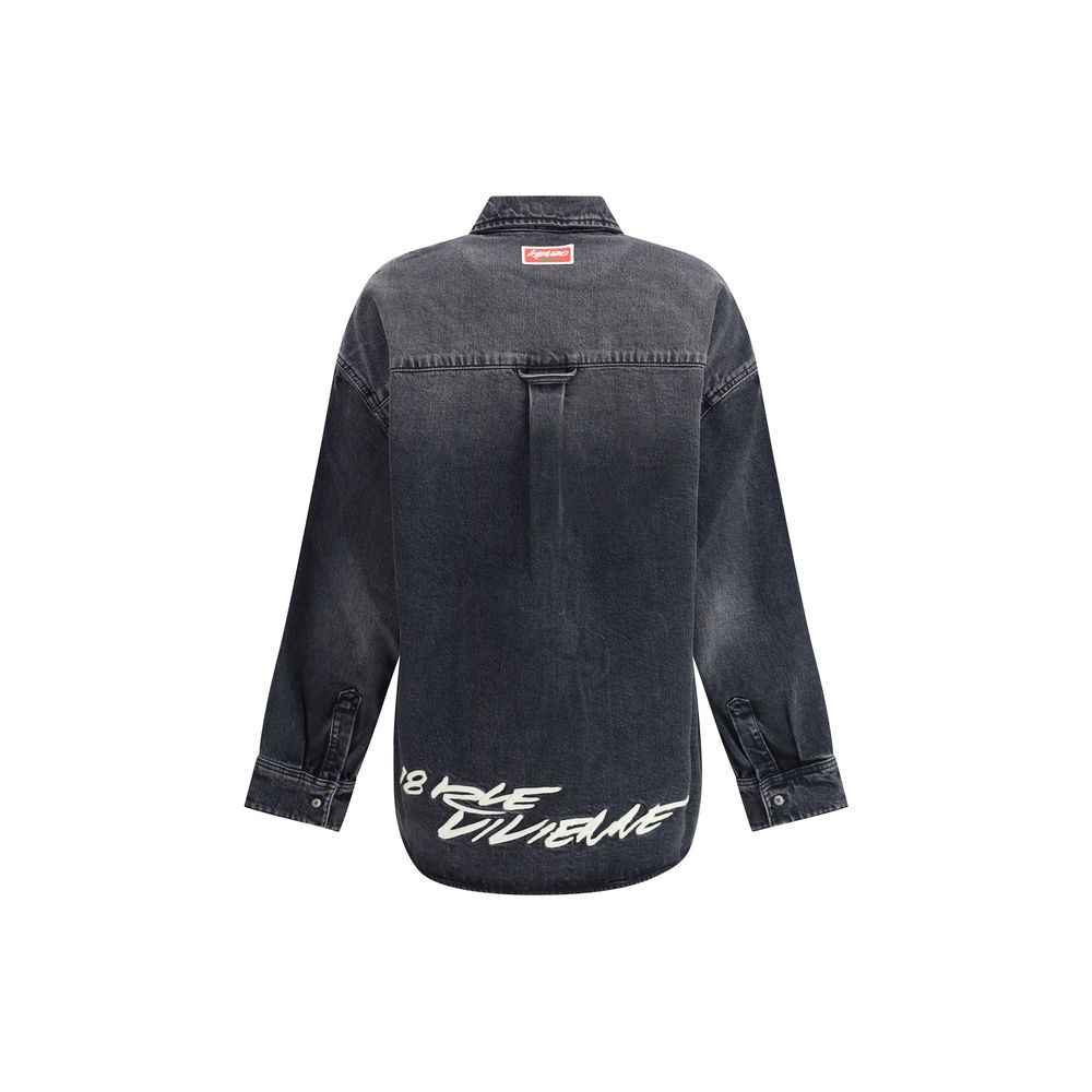 Kenzo X Futura Workwear Denim Shirt Stone Bleach Wash