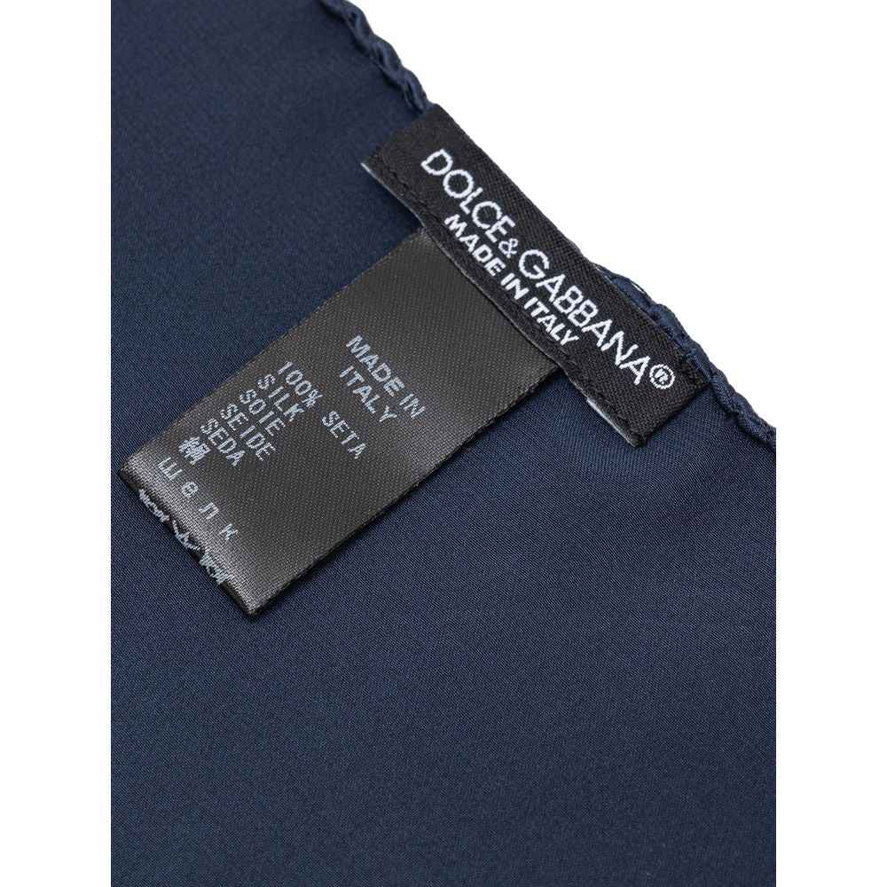 Dolce & Gabbana Blue Silk Pocket Square by Dolce & Gabbana