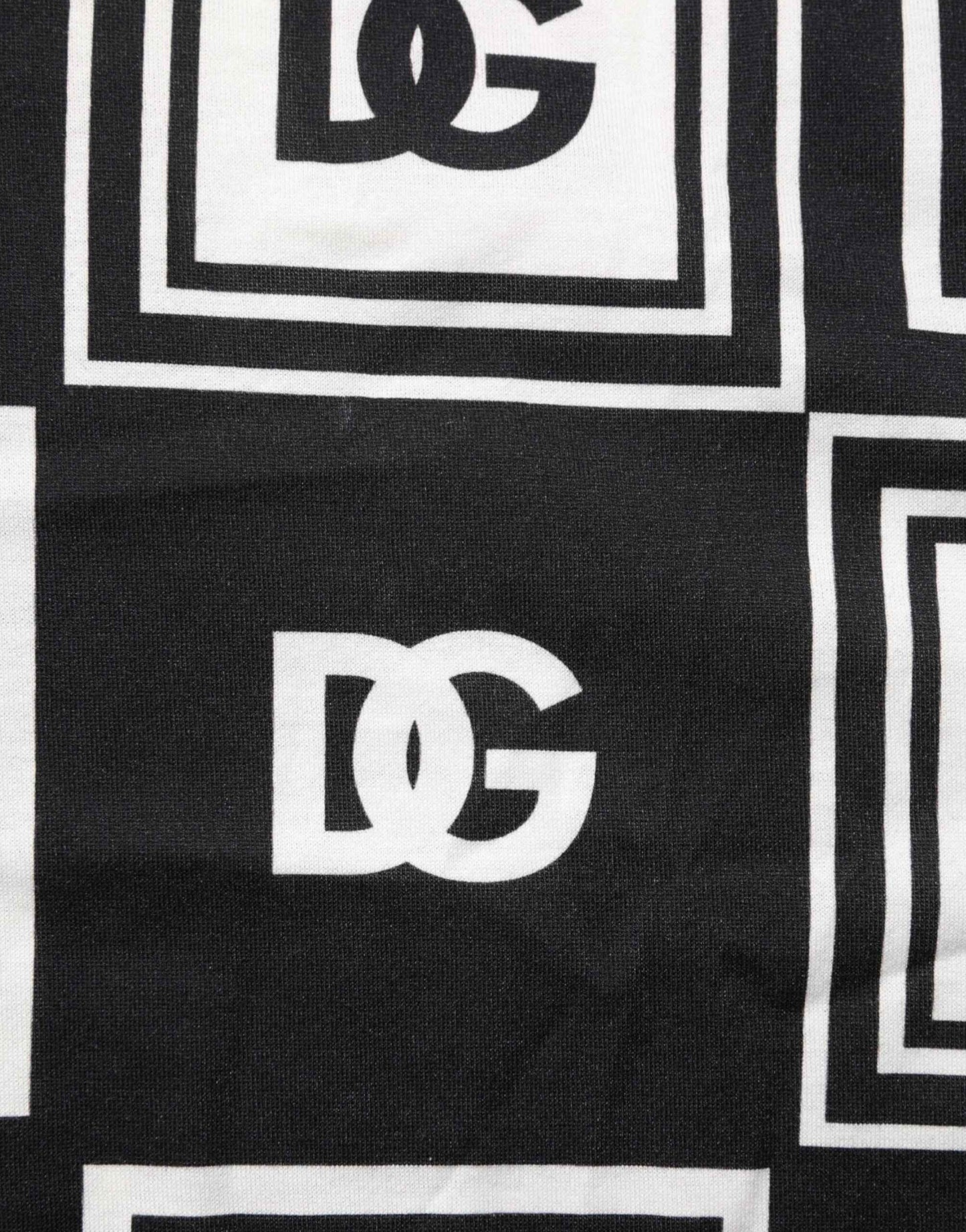 Dolce & Gabbana Black Logo Monogram Cotton Crew Neck T-shirt